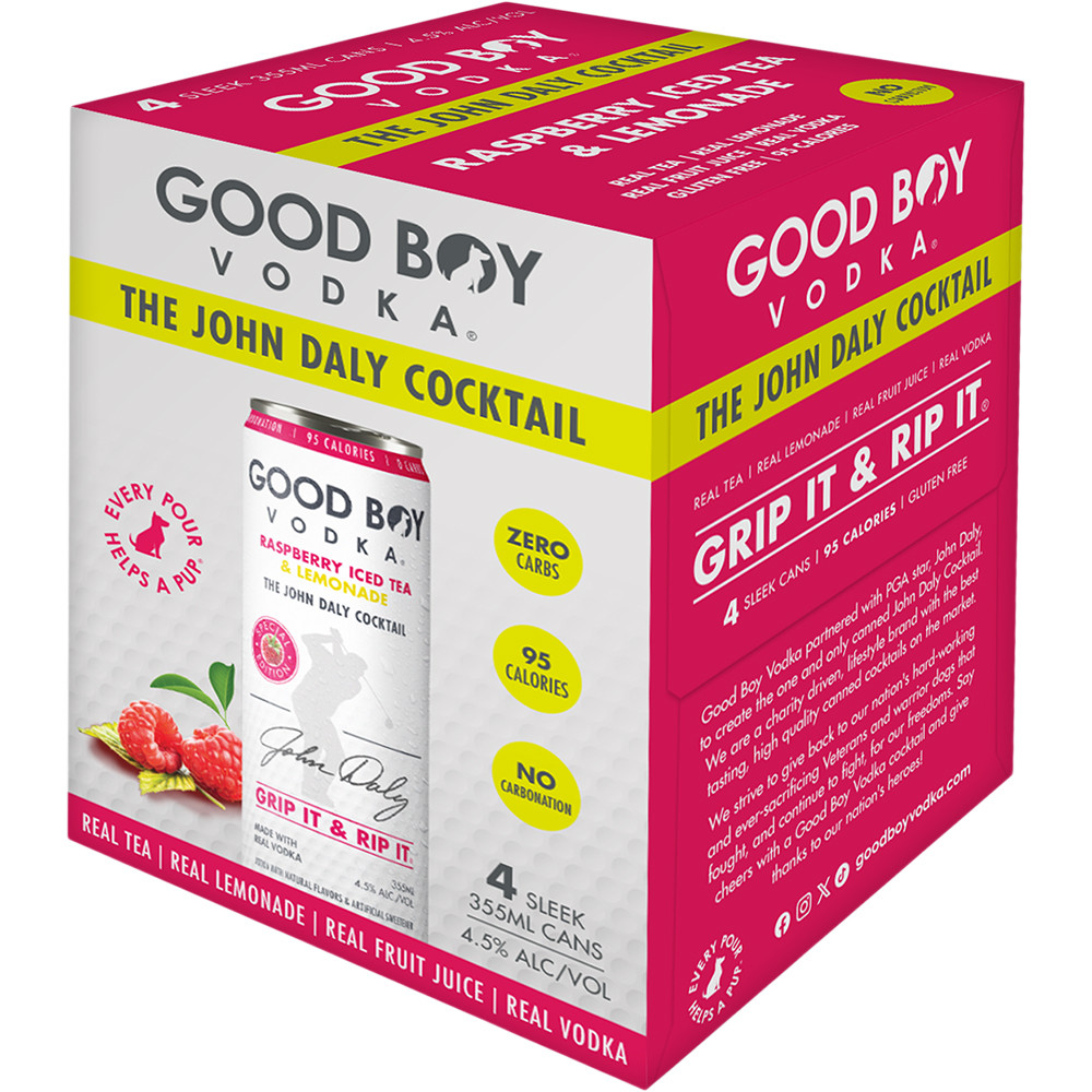 Good Boy Vodka The John Daly Cocktail Raspberry Iced Tea & Lemonade