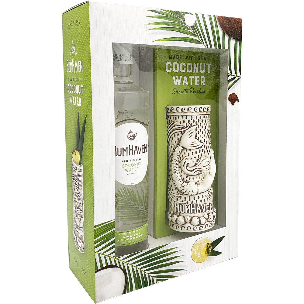 RumHaven Coconut Rum Gift Set with Tiki Mug