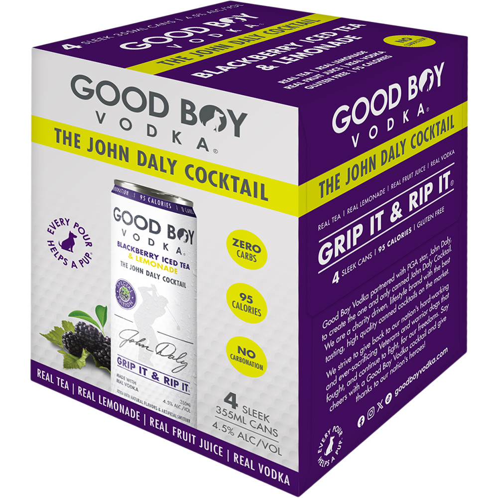 Good Boy Vodka The John Daly Cocktail Blackberry Iced Tea & Lemonade